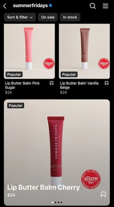 summerfridays instagram shop lip butter balm