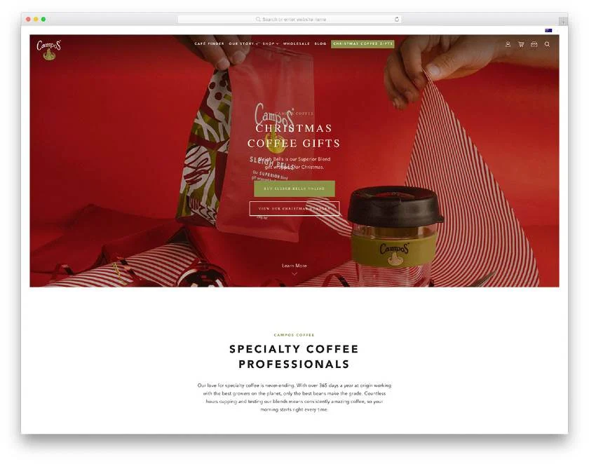 Classic Christmas Landing Page Display