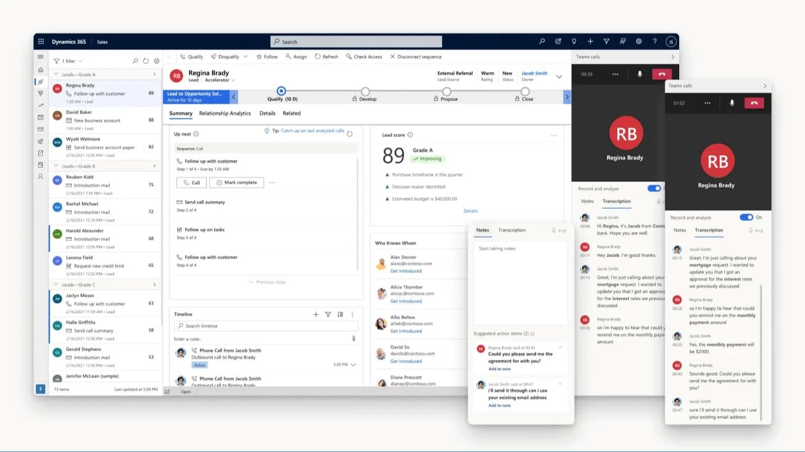 Calling features from Microsoft Dynamics 365.