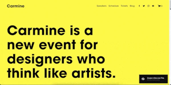 An example of the Carmine template used for a sample event