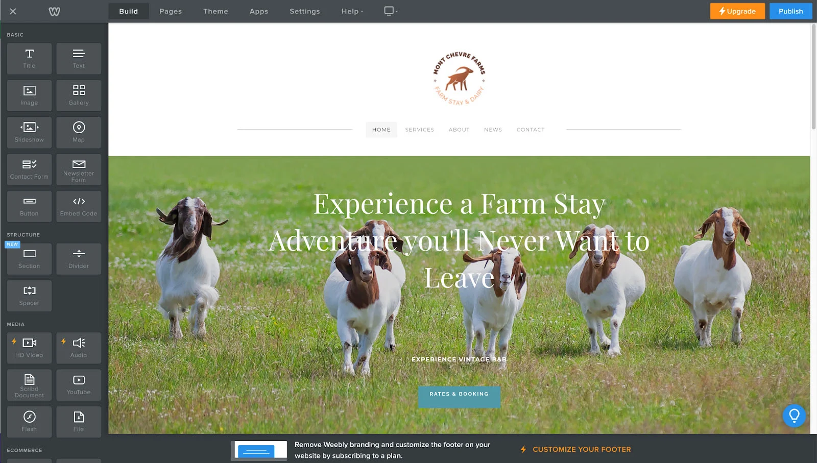 Weebly website builder screenshot.