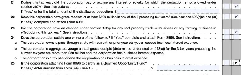 Form 1120, Schedule K, Lines 21-25