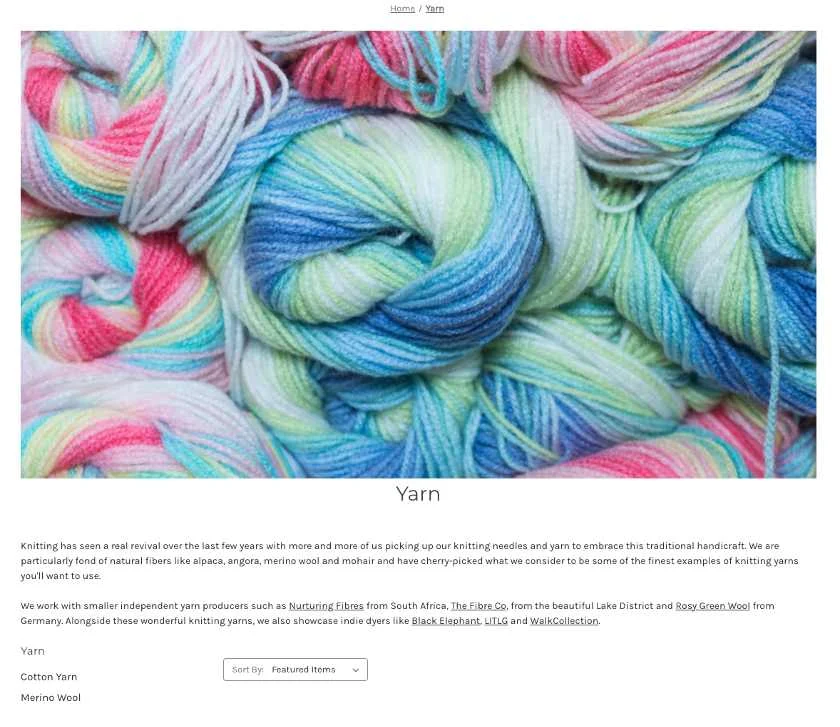 Category page in our Everyday Knits store.