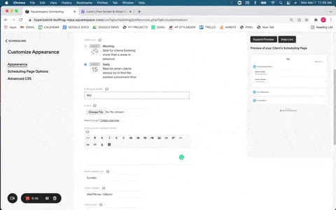 Adding own logo and colors to your scheduling page.