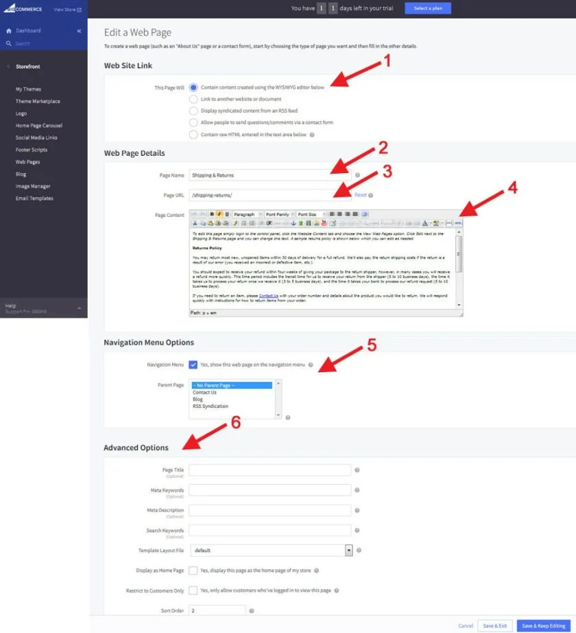 Showing how to edit a web page.