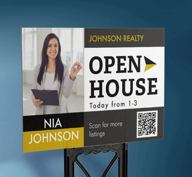 Example real estate yard sign from Vistaprint.