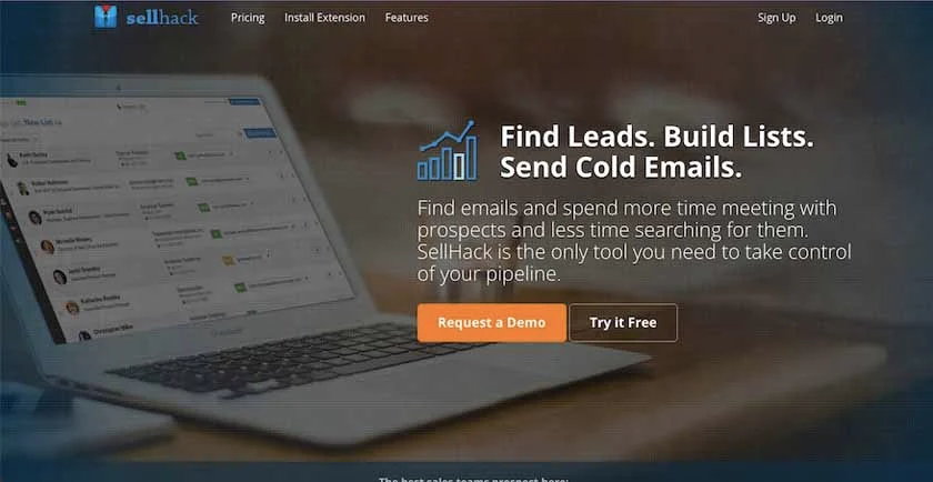 Home page of SellHack's website.