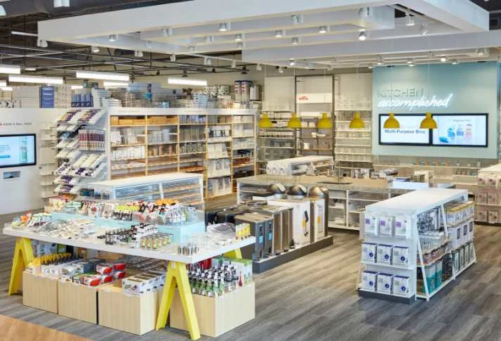 Organized space inside store.