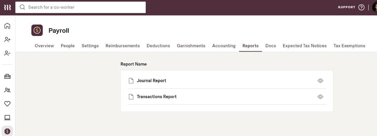 Payroll reports.