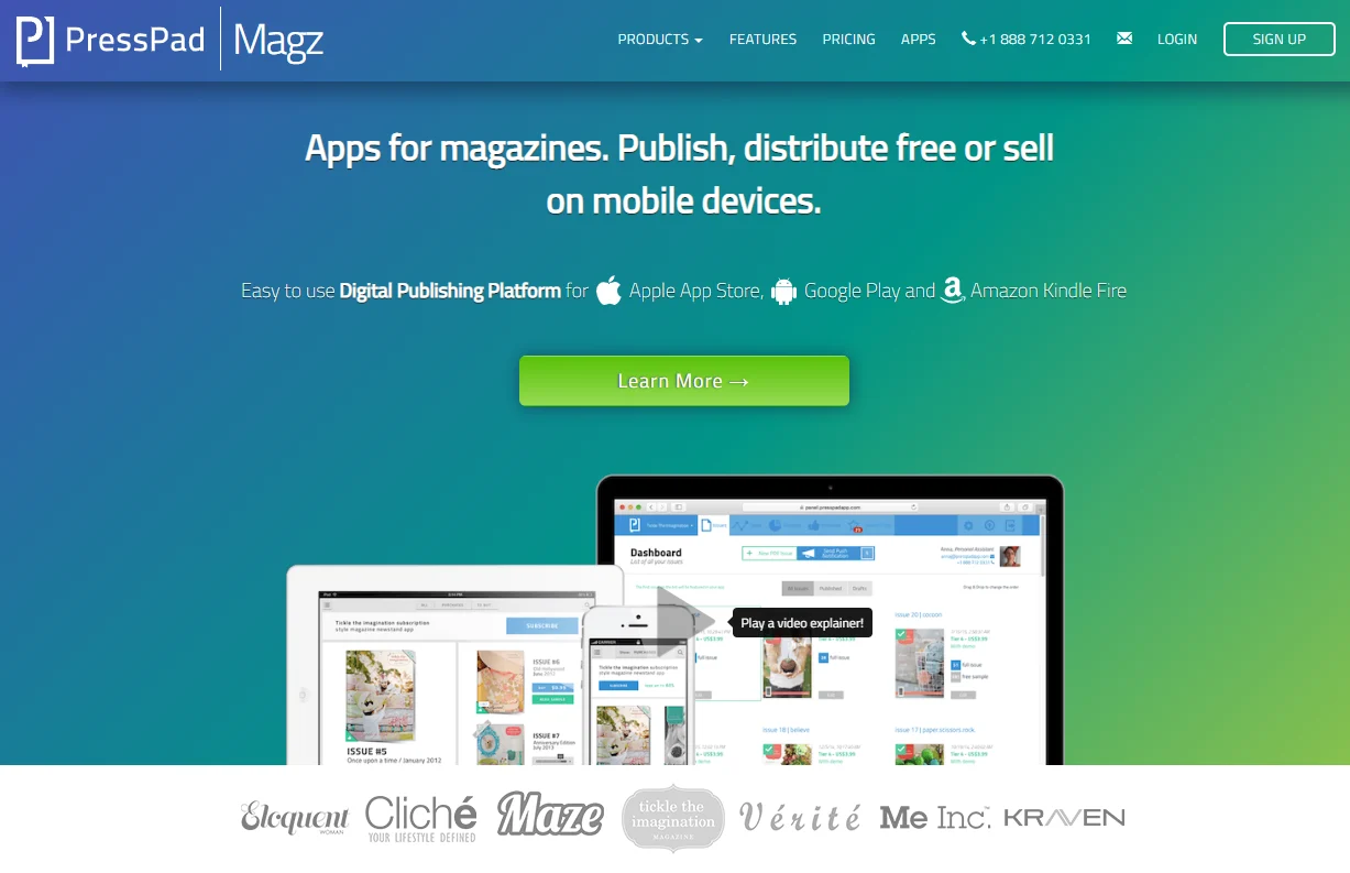 presspad magz landing page