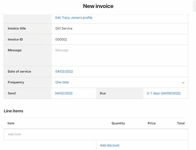 Square Payments creating invoice.