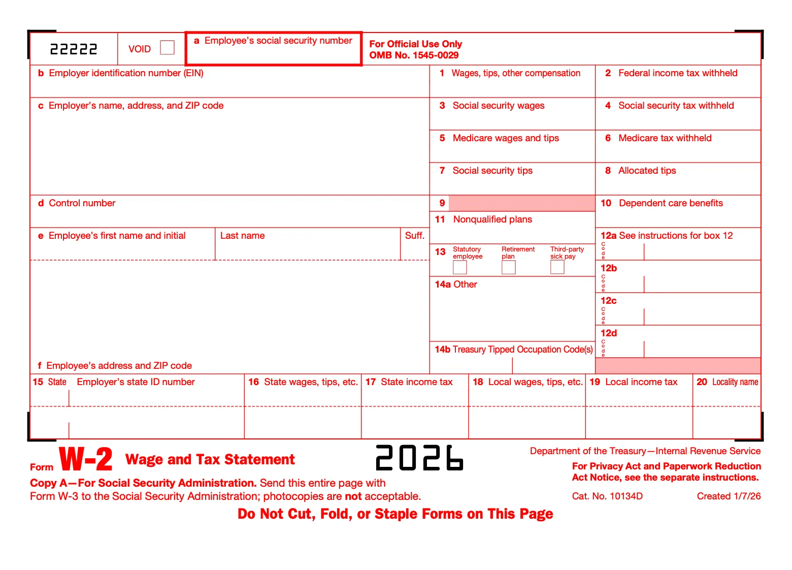 W-3 Form 2026