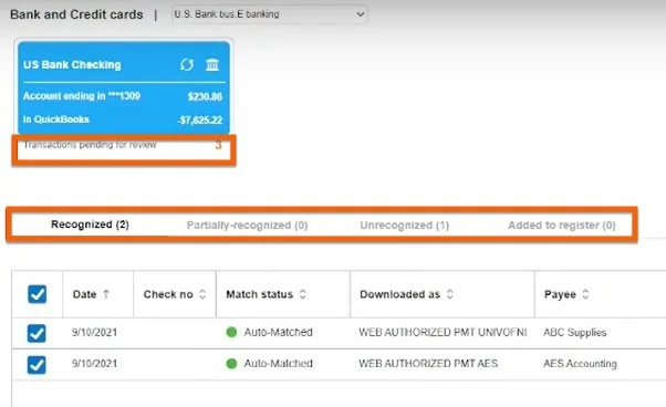 Bank Feed Center in QuickBooks Desktop.