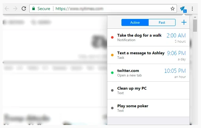 reminders screenshot