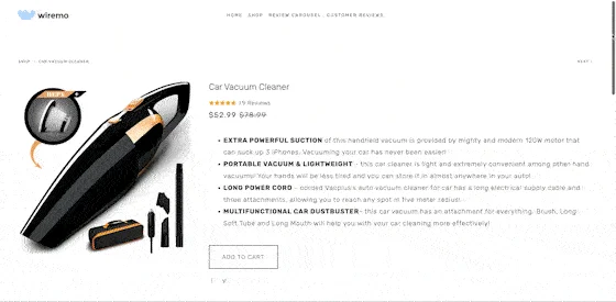 Wiremo Reviews Demo site.