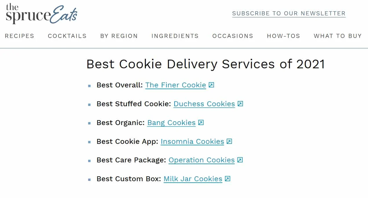 The Spruce Eats Backlinks samples.