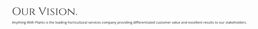 Anything with Plants's vision statement taken from their website