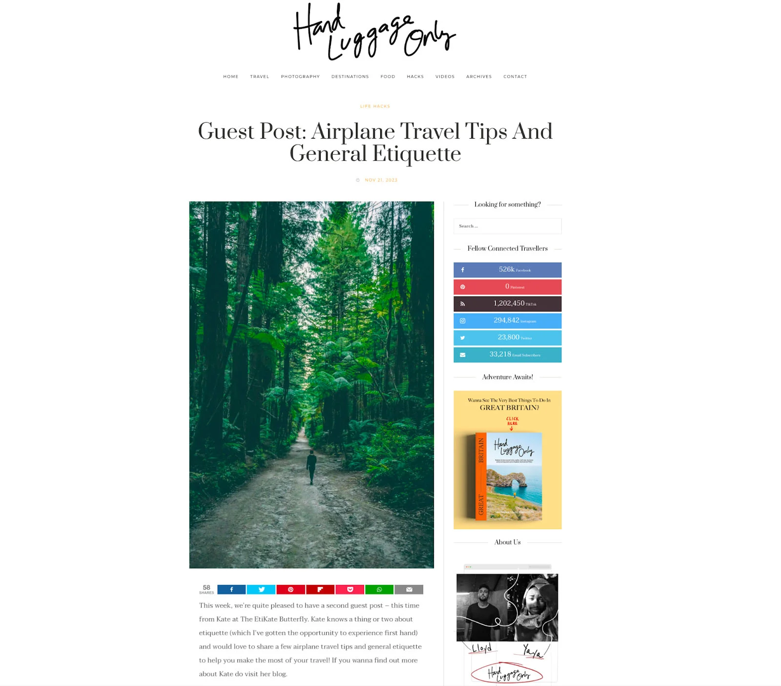 A guest post on travel blog Hand Luggage Only.