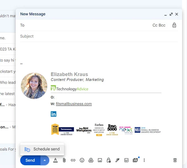 An easy Gmail tip for scheduling emails to send at a later time