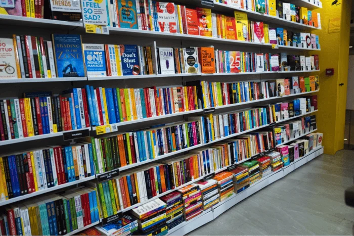 Shelf of books at a bookstore
