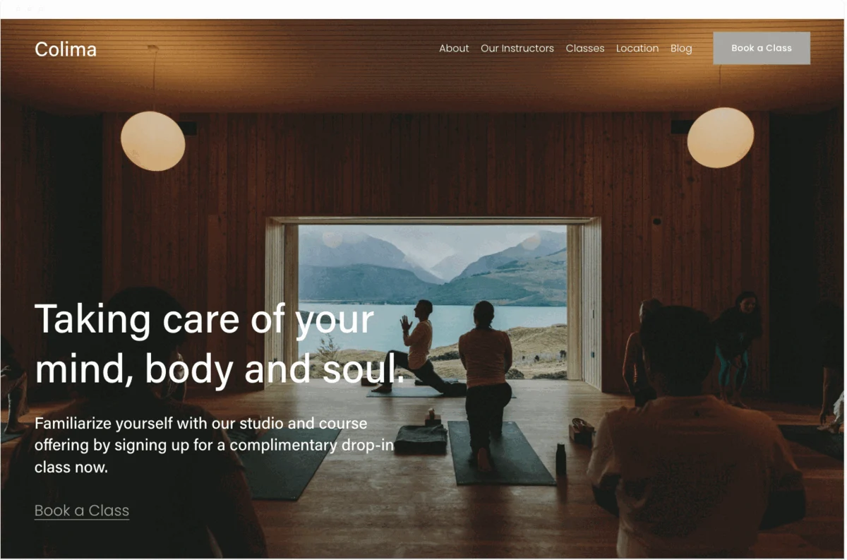 Colima is an ideal tempalte for appointment or class booking website