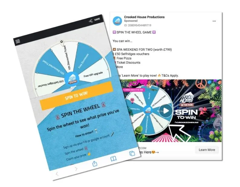 Spin the Wheel social media game sample