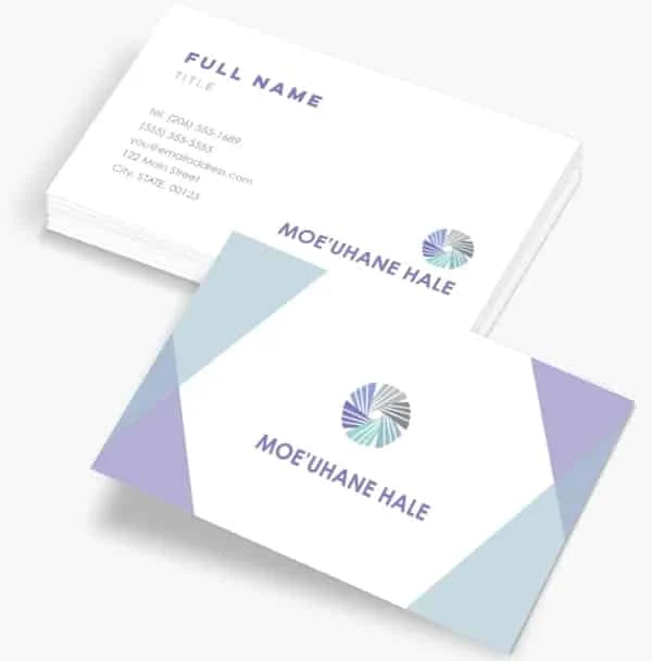 Example of business cards with raised letter embossing
