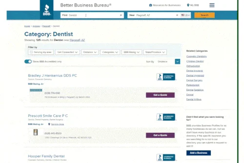 An example of BBB accredited businesses