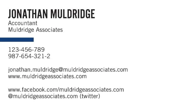 A simple and minimalist business card idea for professionals