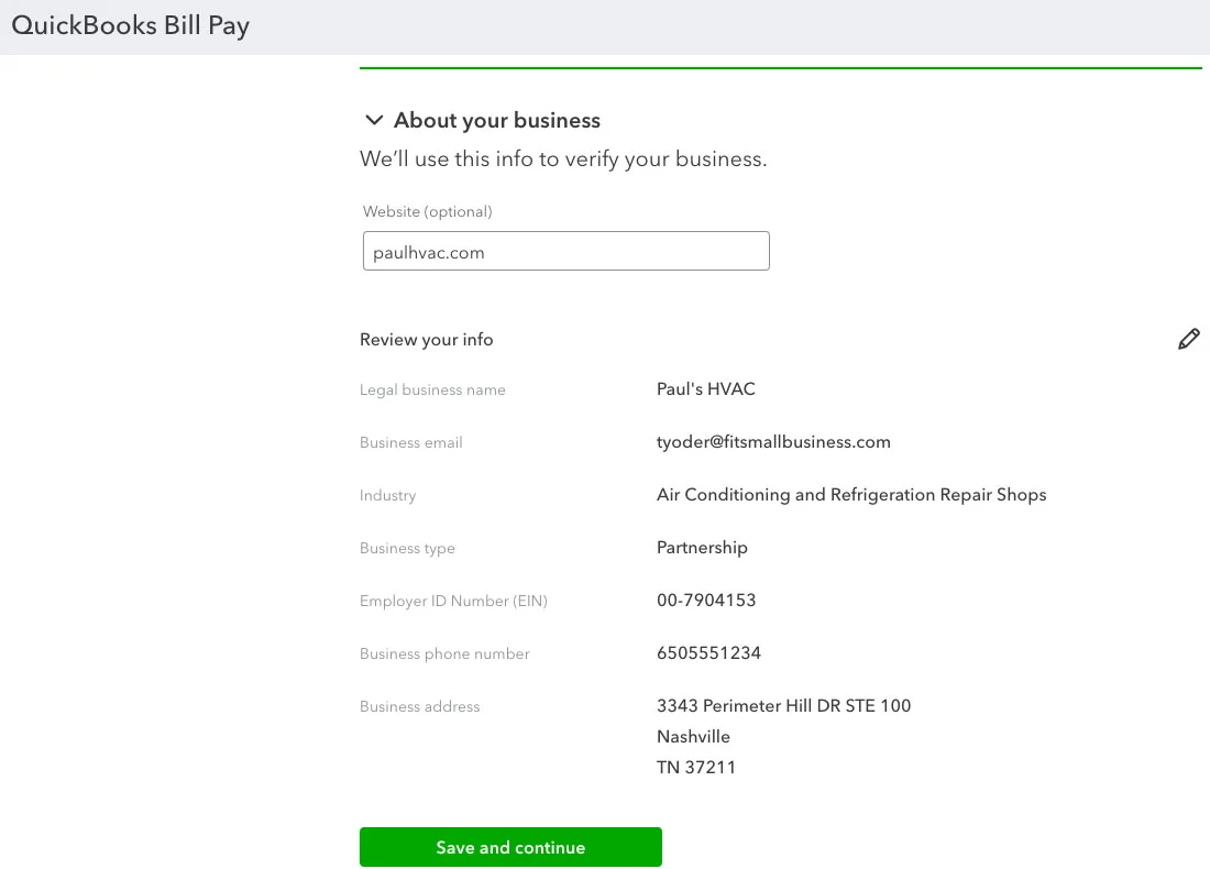 Setting up QuickBooks Bill Pay in QuickBooks Online.