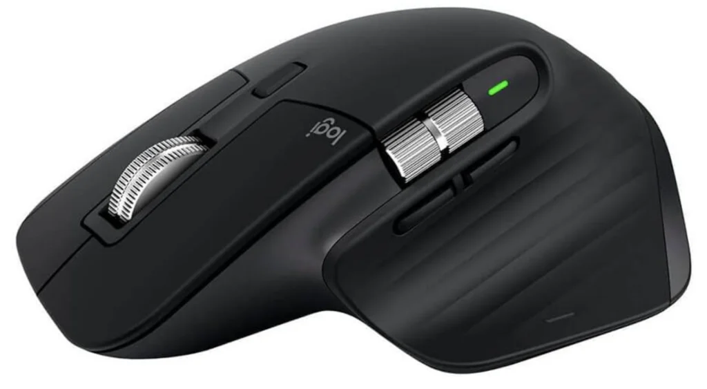 A close-up photo of a Logitech Master 3S mouse.