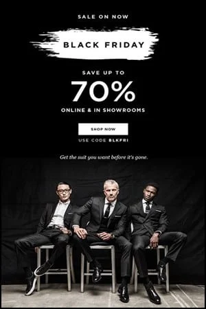 Send emails to promote your Black Friday sale among your existing customers.