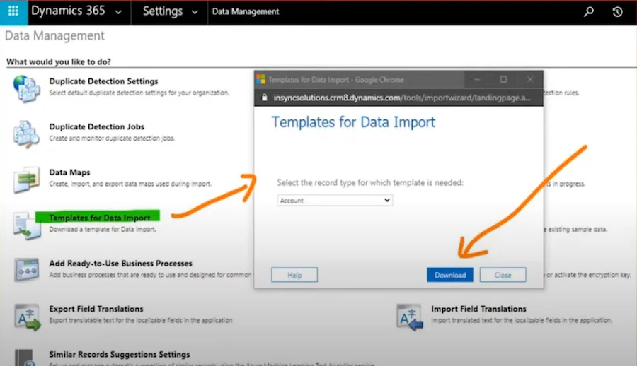 Examples of Microsoft Dynamics CRM data migration options.