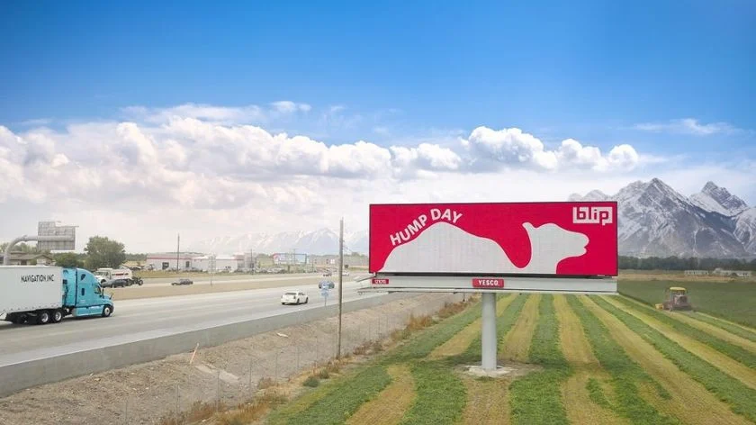 A digital advertisement from Blip Billboards.