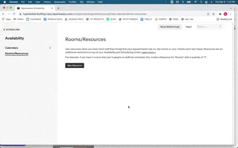Creating and allocating resources to different appointment types.