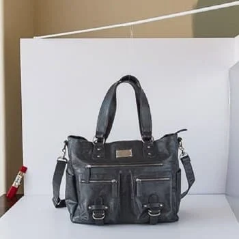 Black handbag.