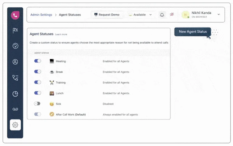 Enabling users to create custom statuses in Freshdesk.