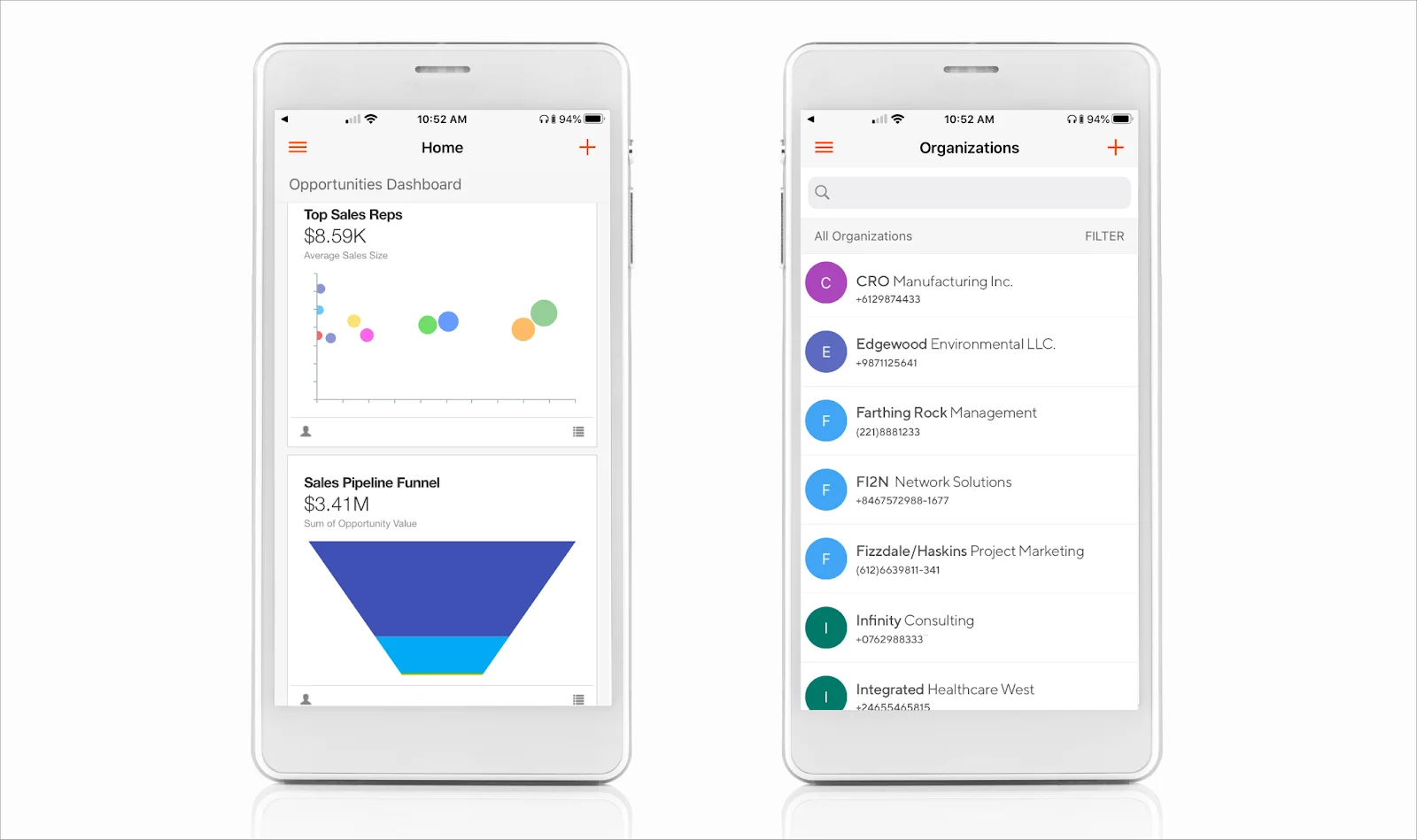 Insightly mobile app.
