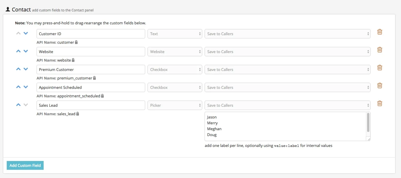 Adding custom fields for smart routing patterns on CallTrackingMetrics settings.