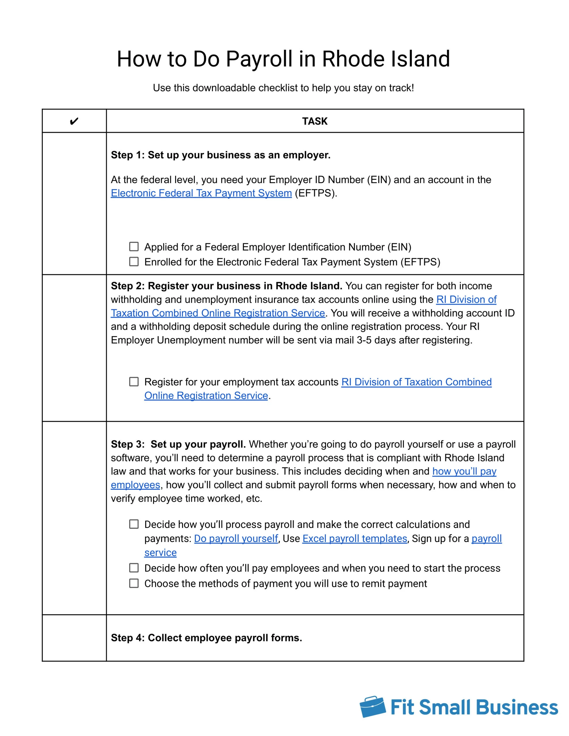 Screenshot of Downloadable Checklist Rhode Island
