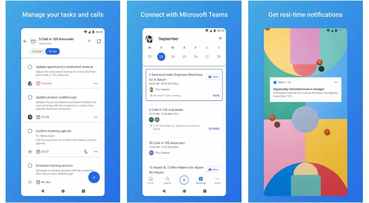 Dynamics 365 Sales mobile app for Android devices