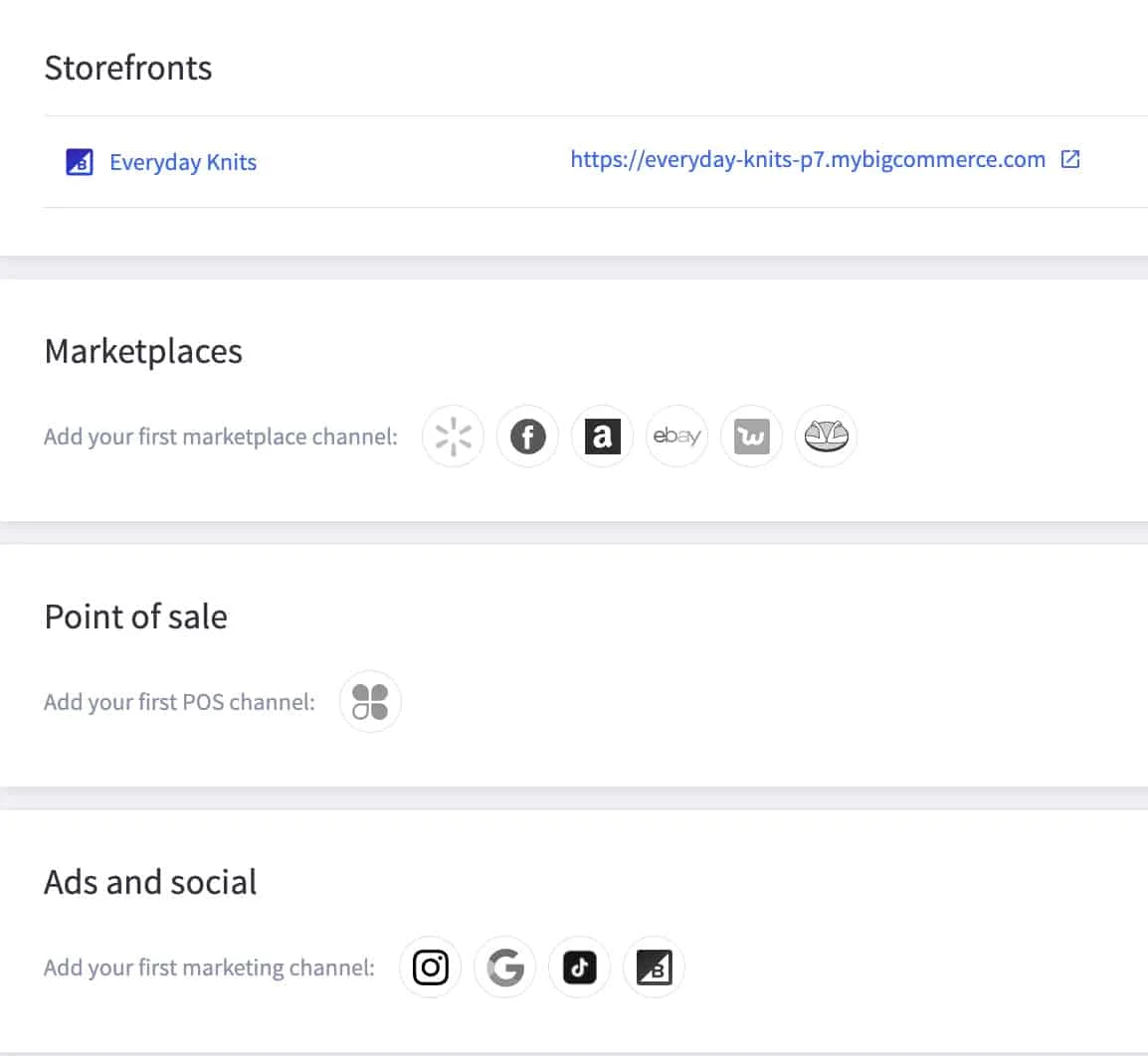 BigCommerce integrations.