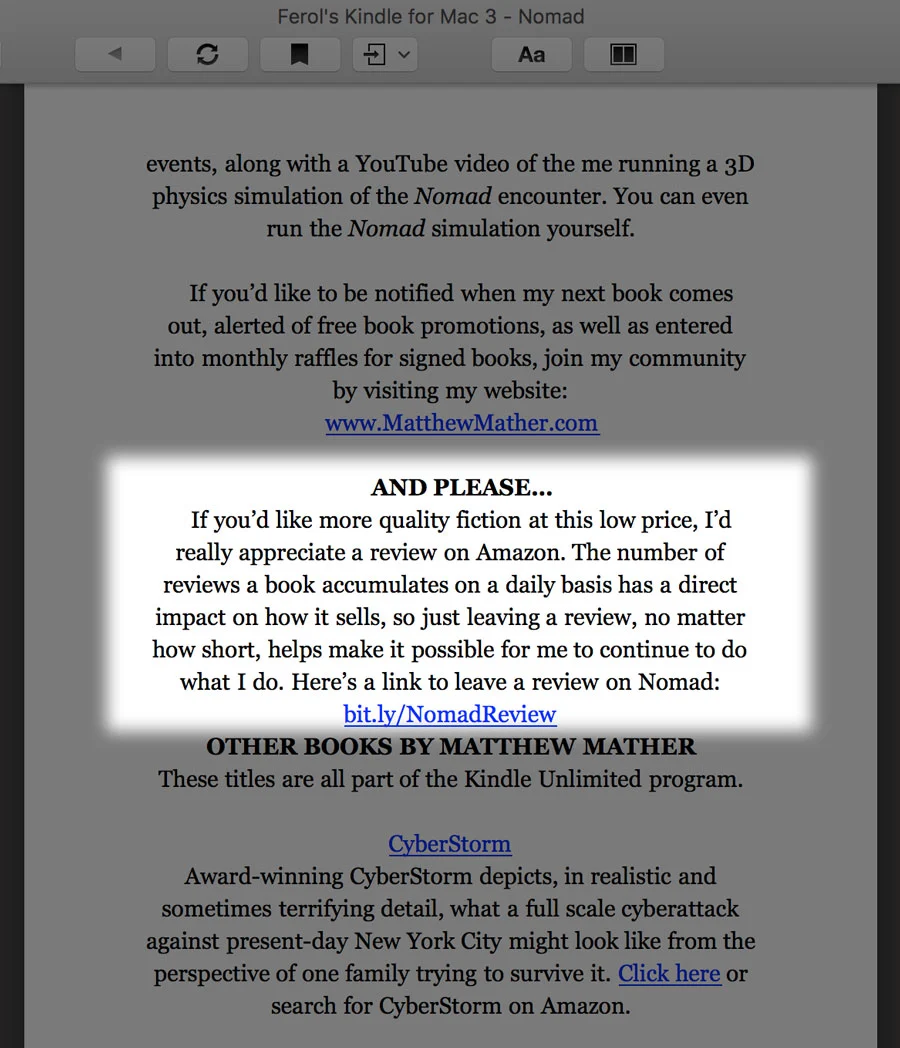 Matthew Mather - kindle direct publishing