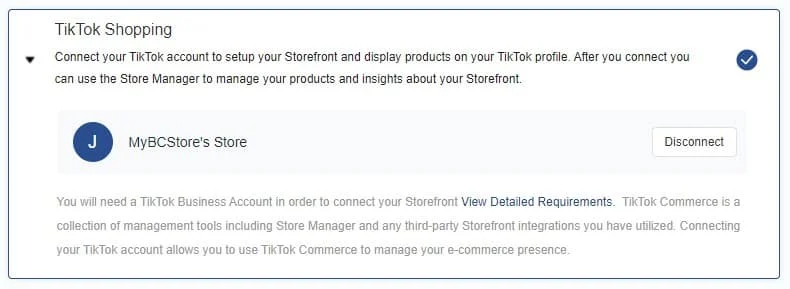 Connecting TikTok shopping.