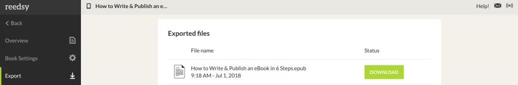 Use Reedsy to save ePub ebook files