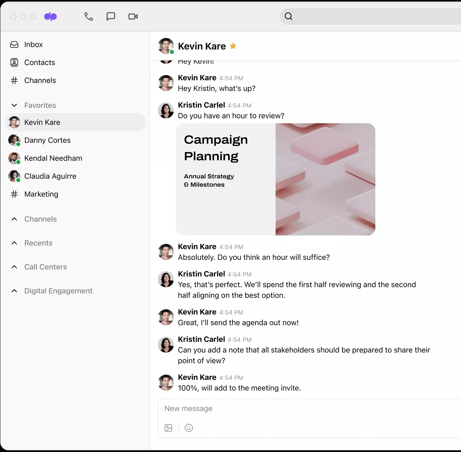Chat messages using Dialpad.