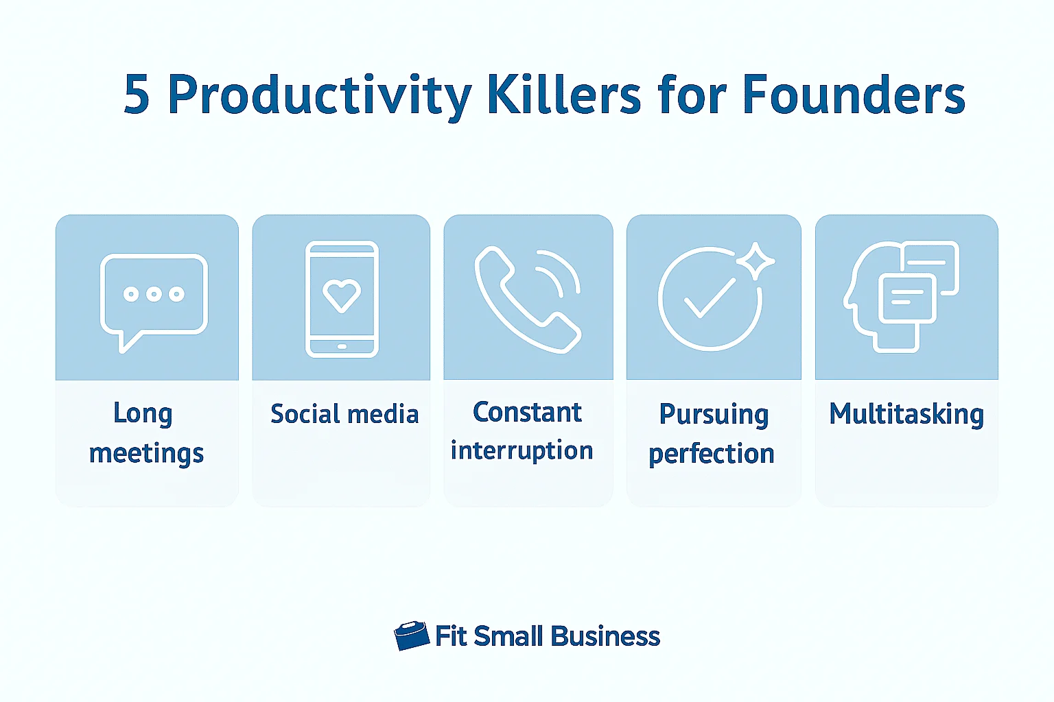 5 productivity killers for founders inforgraphic.