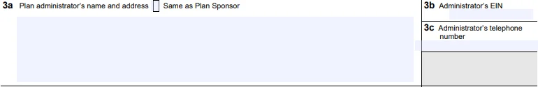 Snippet of Form 5500 highlighting Part 2 Section 3
