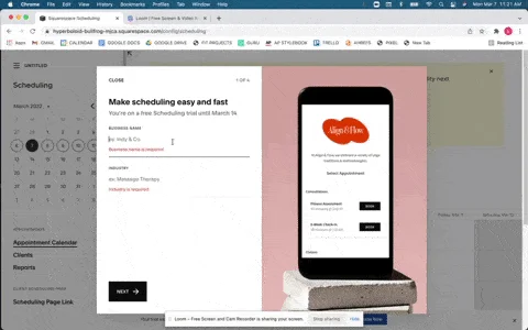 Setting up calendar on Squarespace.