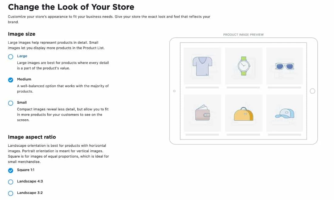 Customizing store design example.